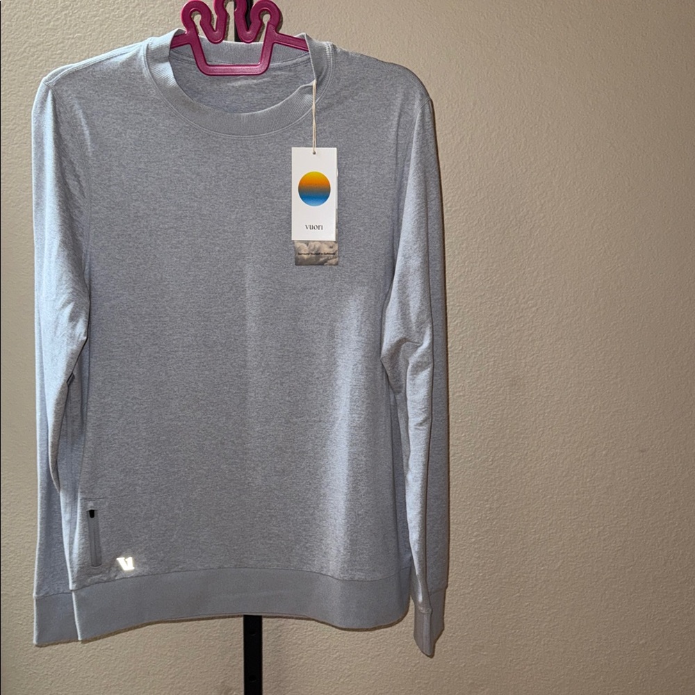 NWT $125 Vuori DreamKnit Ponto Performance Crew Sweatshirt Gray Heather Men’s M
